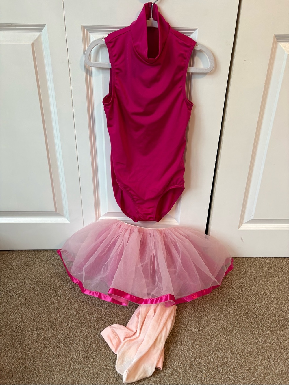 Weissman Hot Pink Leotard with Light Pink Tulle Tutu and Pale Pink Tights